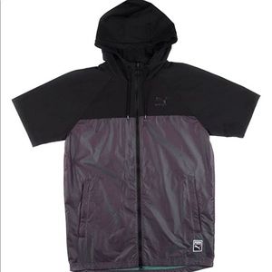 Puma Windbreaker Black Purple Green Mens US M